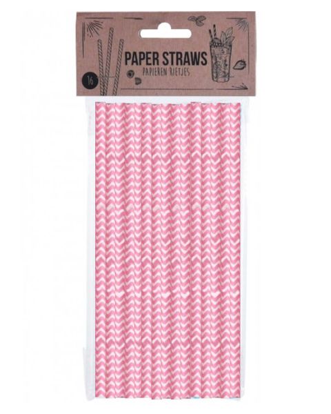 Party Collection Papirsugerør ZigZag Lyserød